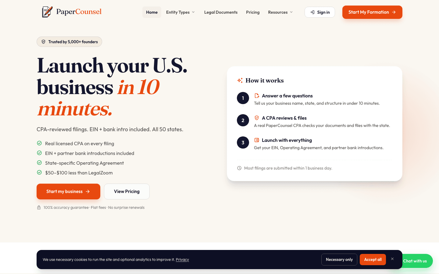 PaperCounsel — live website