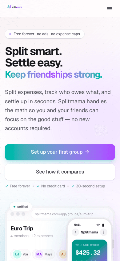 Splitmama — live mobile